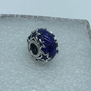 Pandora Galaxy Blue & Star Murano Charm Silver S925 ALE #79001500 (A103-8)